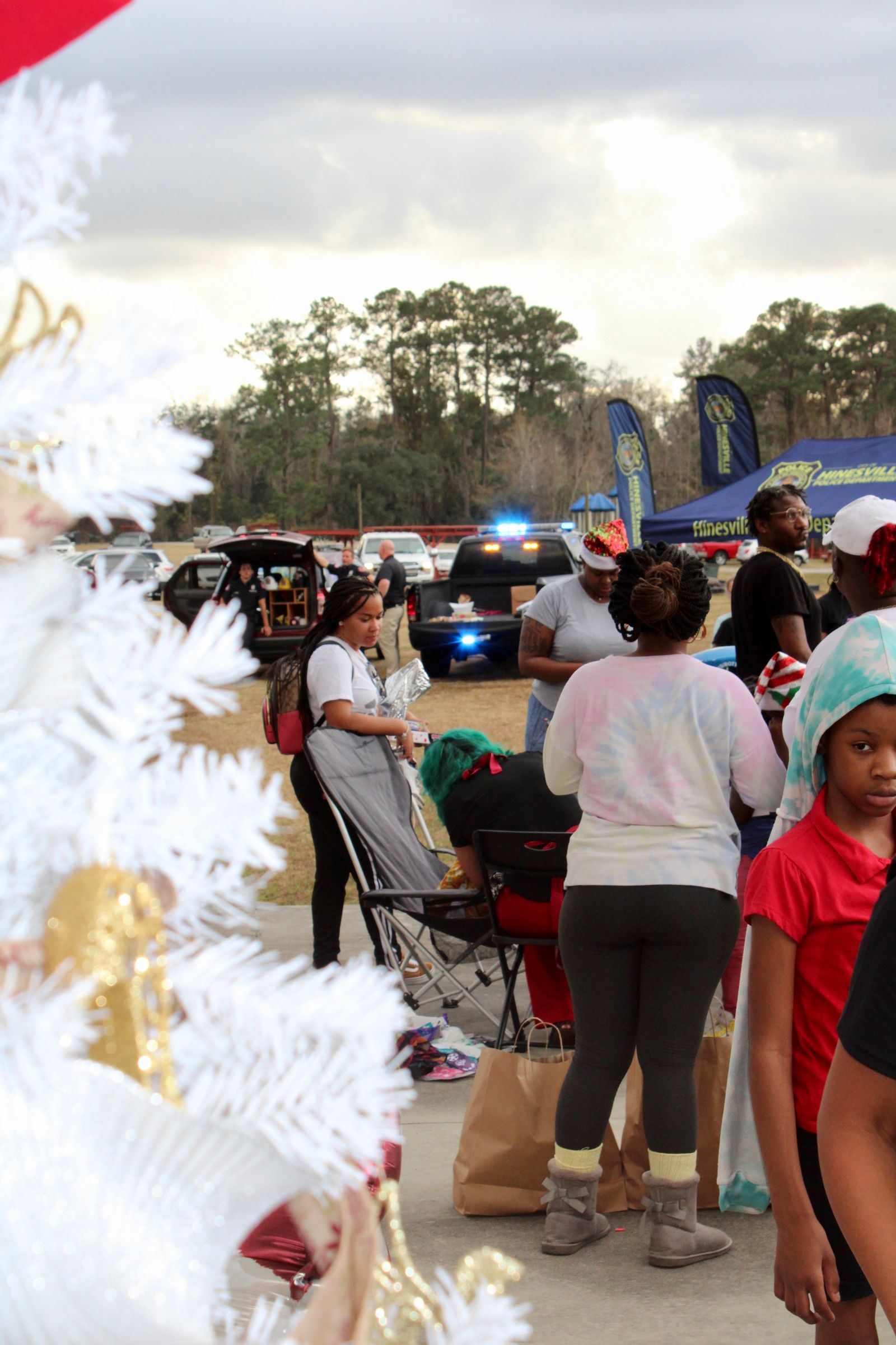 Families gathering at a community festival